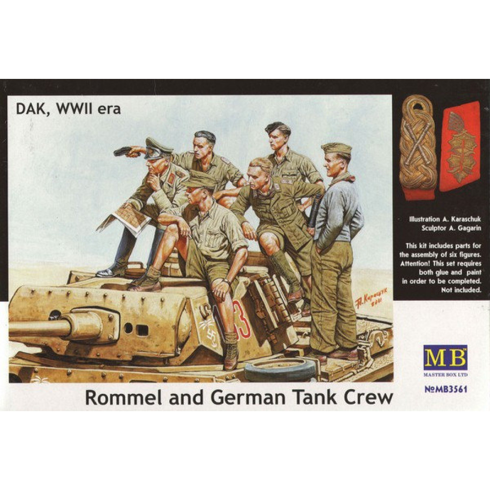 Rommel and German Tank Crew, DAK, WW II era 1/35 MasterBox 3561