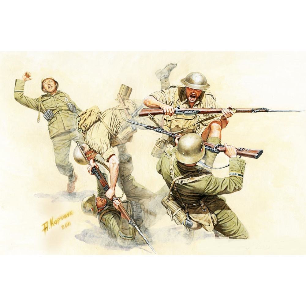 Hand-to-hand fight British and German Infantry,battles in Northern Africa,kit 1  1/35 MasterBox 3592