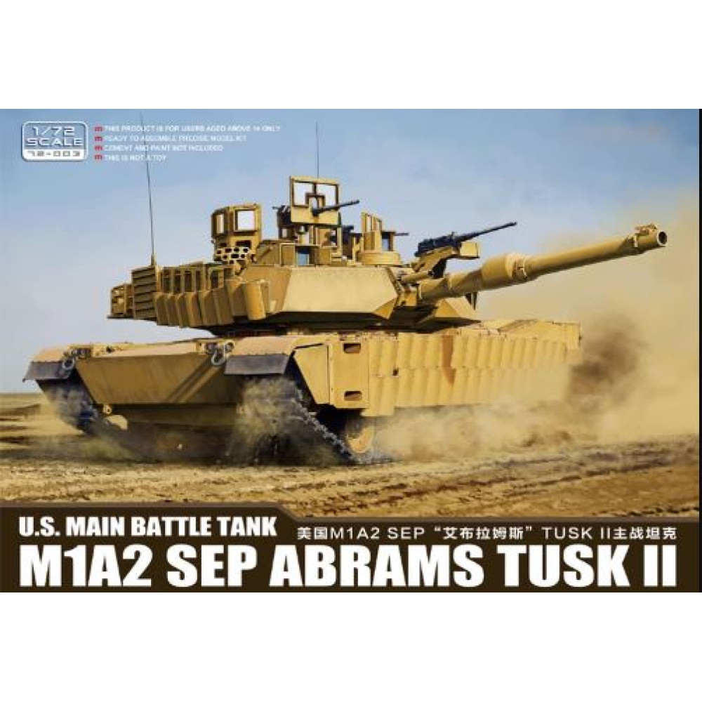 M1A2 SEP Abrams TUSK II American main battle tank 1/72 Meng model 72003