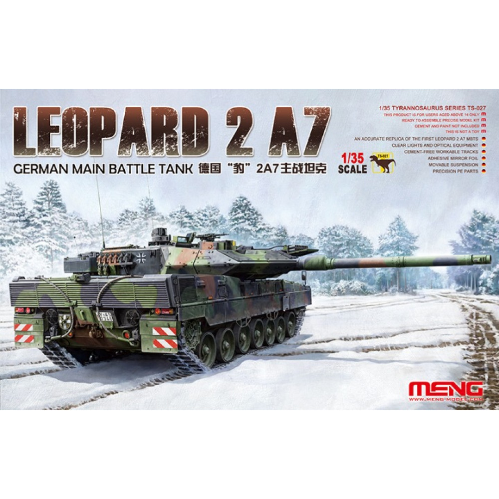German Main Battele Tank Leopard 2 A7  1/35 Meng Model  ts-027