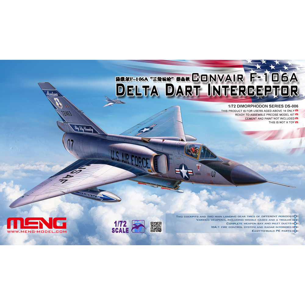 Convair F-106A Delta Dart Interceptor  1/72 Meng model ds-006