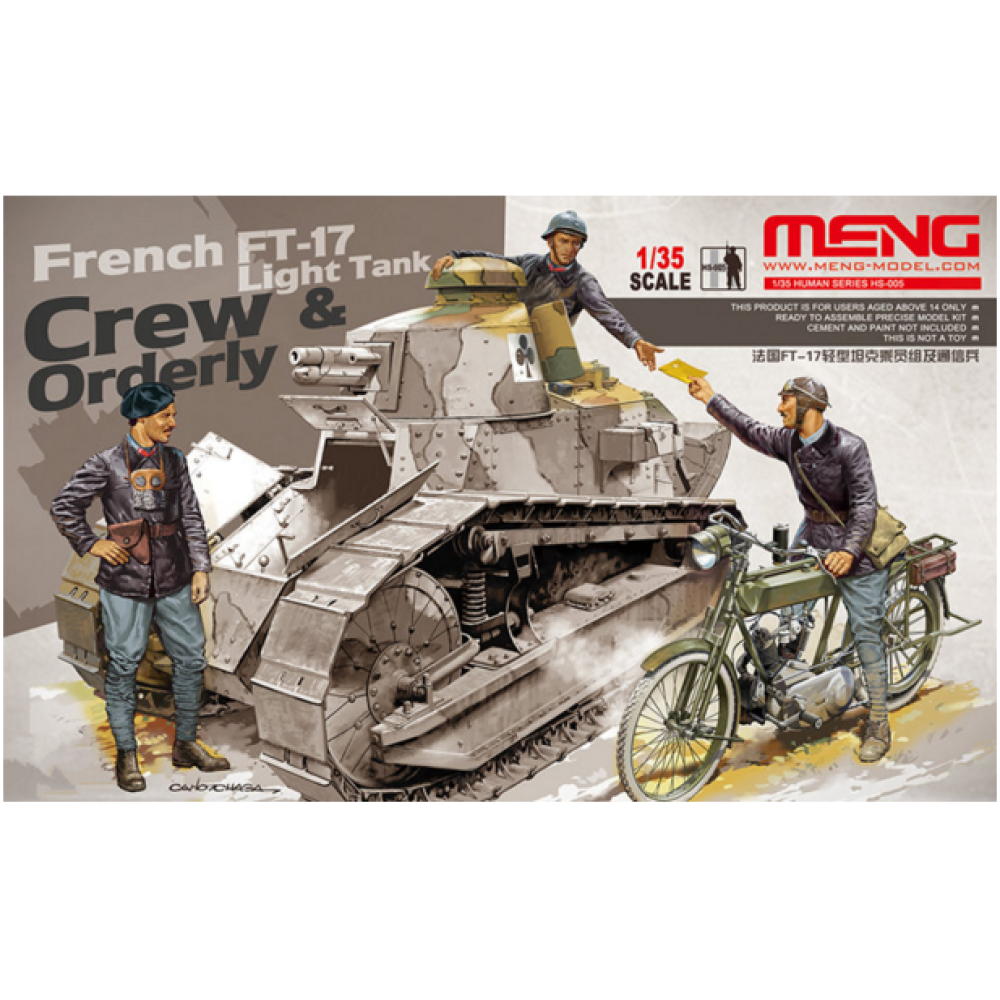 French Light Tank Crew & Orderly   1/35 Meng Model  hs-005