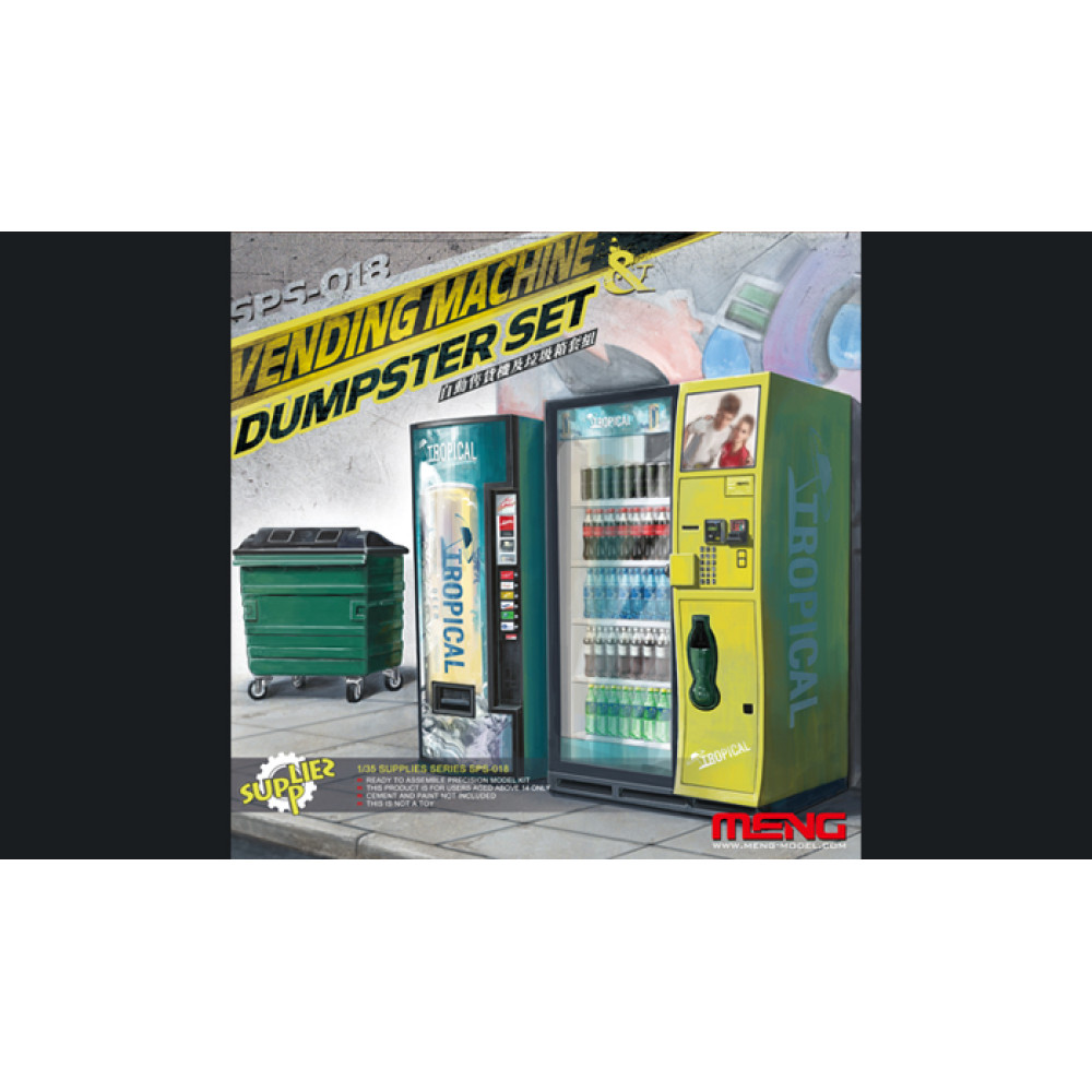 Vending machine & Dustbin set 1/35 Meng model sps-018