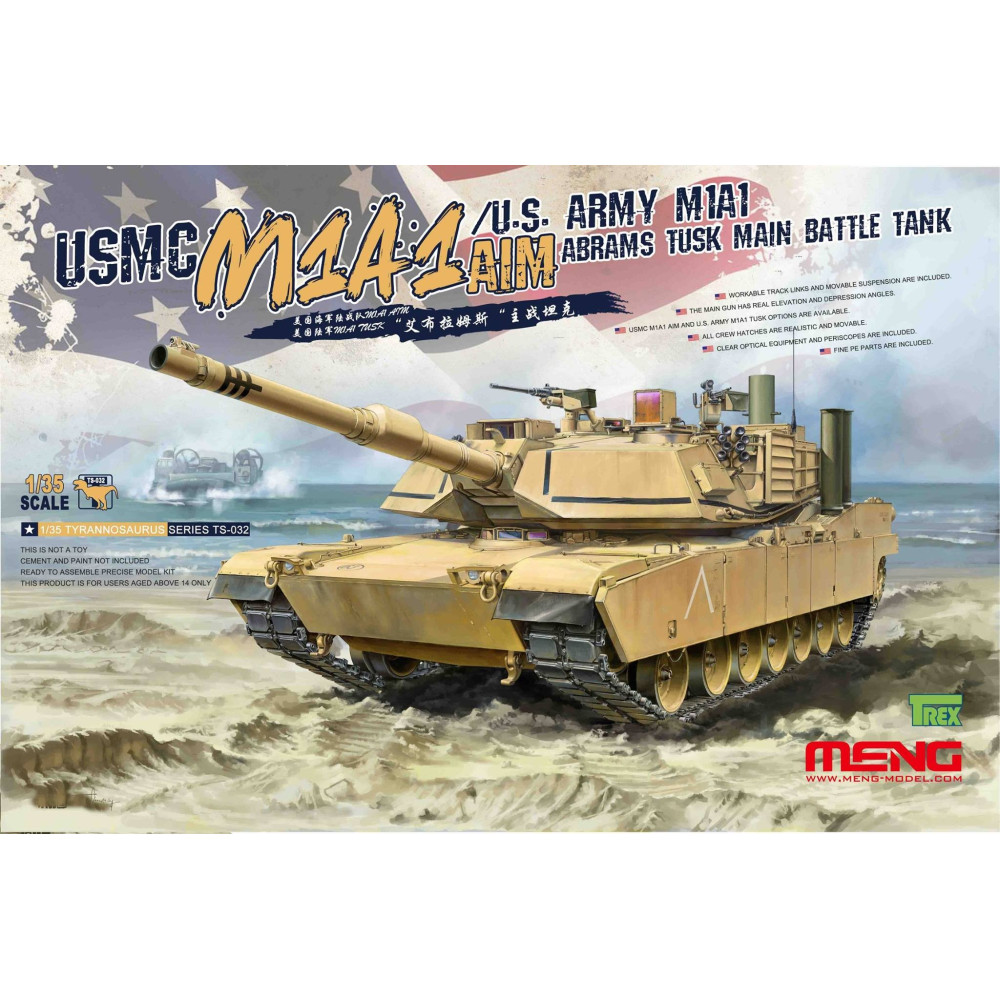 USMC M1A1 AIM/U.S. Army M1A1 Abrams Tusk Main Battle Tank  1/35 Meng Model  ts-032