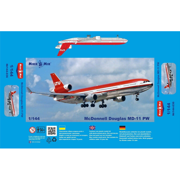 McDonnell Douglas MD-11 with Pratt & Whitney engines  1/144 Mikro-Mir 144-036  