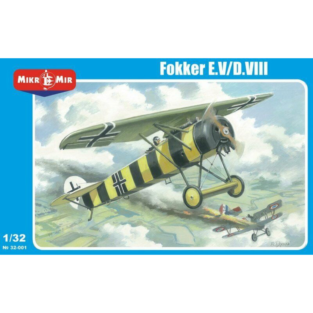German monoplane fighter Fokker E.V/D.VIII 1/32 Mikro-Mir 32-001