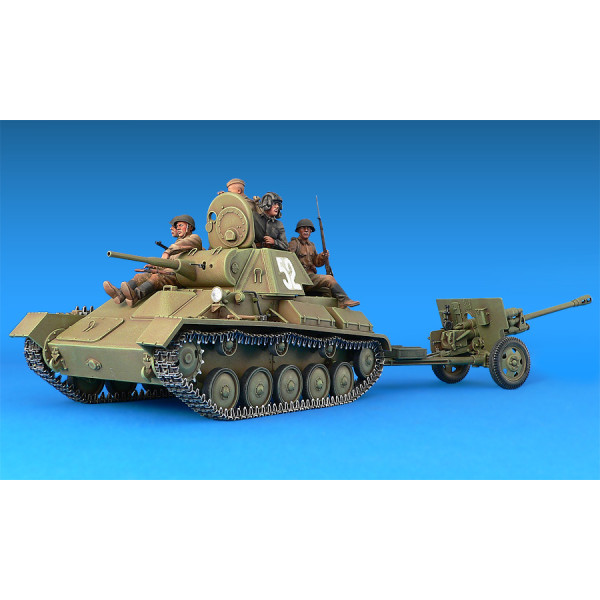 Радянський танк T-70M і гармата ЗІС-3 з екіпажем 1/35 MiniArt 35056