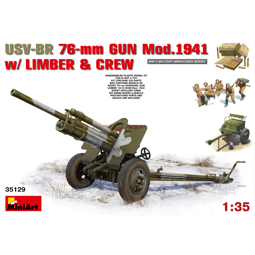 USV-BR 76 mm Gun Mod. 1941 with Limber & Crew 1/35 MiniArt 35129