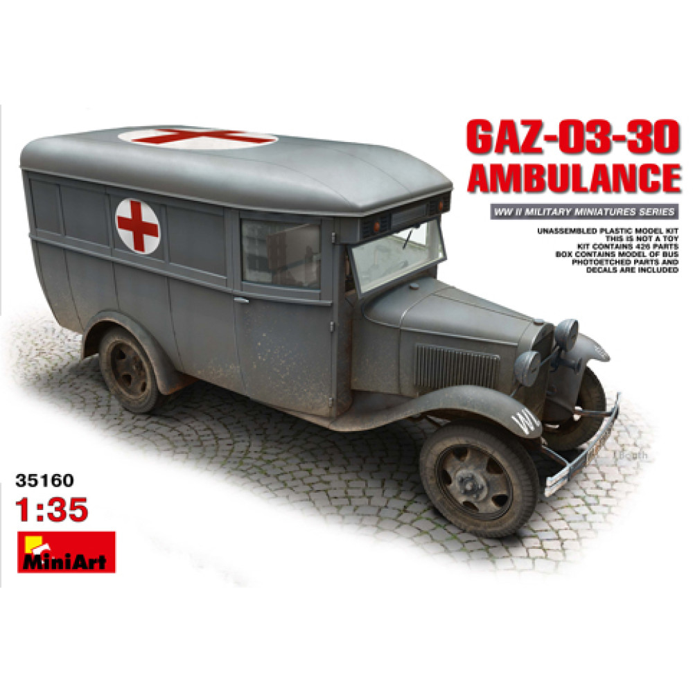 Збірна модель Санітарний автобус ГАЗ-03-30 1/35 MiniArt 35160