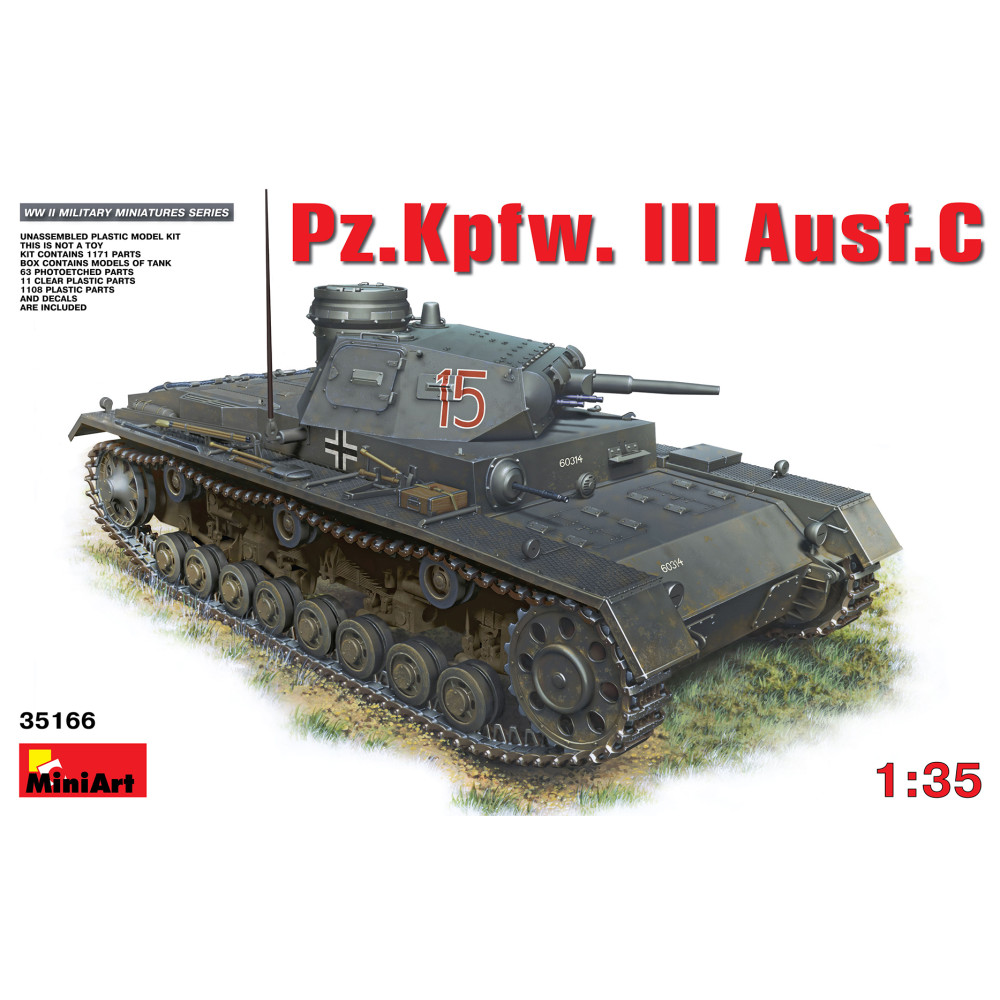 Німецький танк Pz.III Ausf. С 1/35 MiniArt 35166 Німецький танк Pz.III Ausf. С 1/35 MiniArt 35166