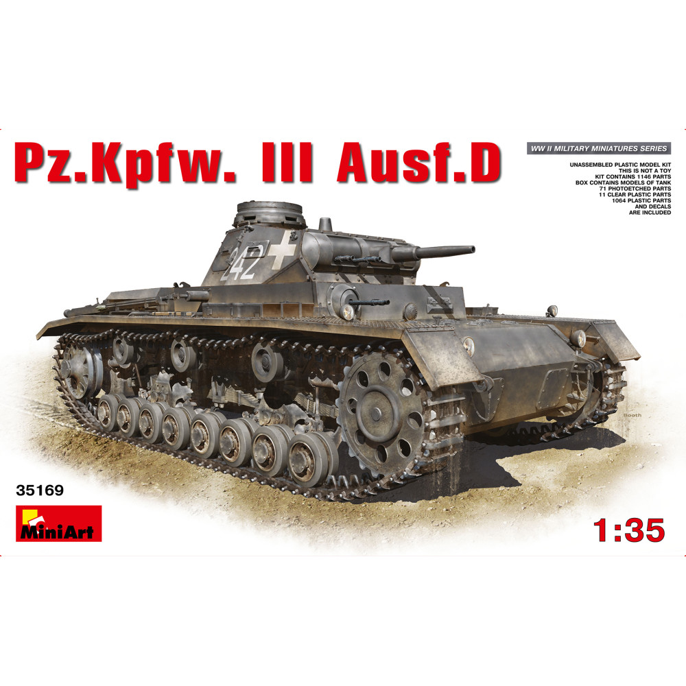 Середній танк Pz.III Ausf D 1/35 MiniArt 35169 Середній танк Pz.III Ausf D 1/35 MiniArt 35169