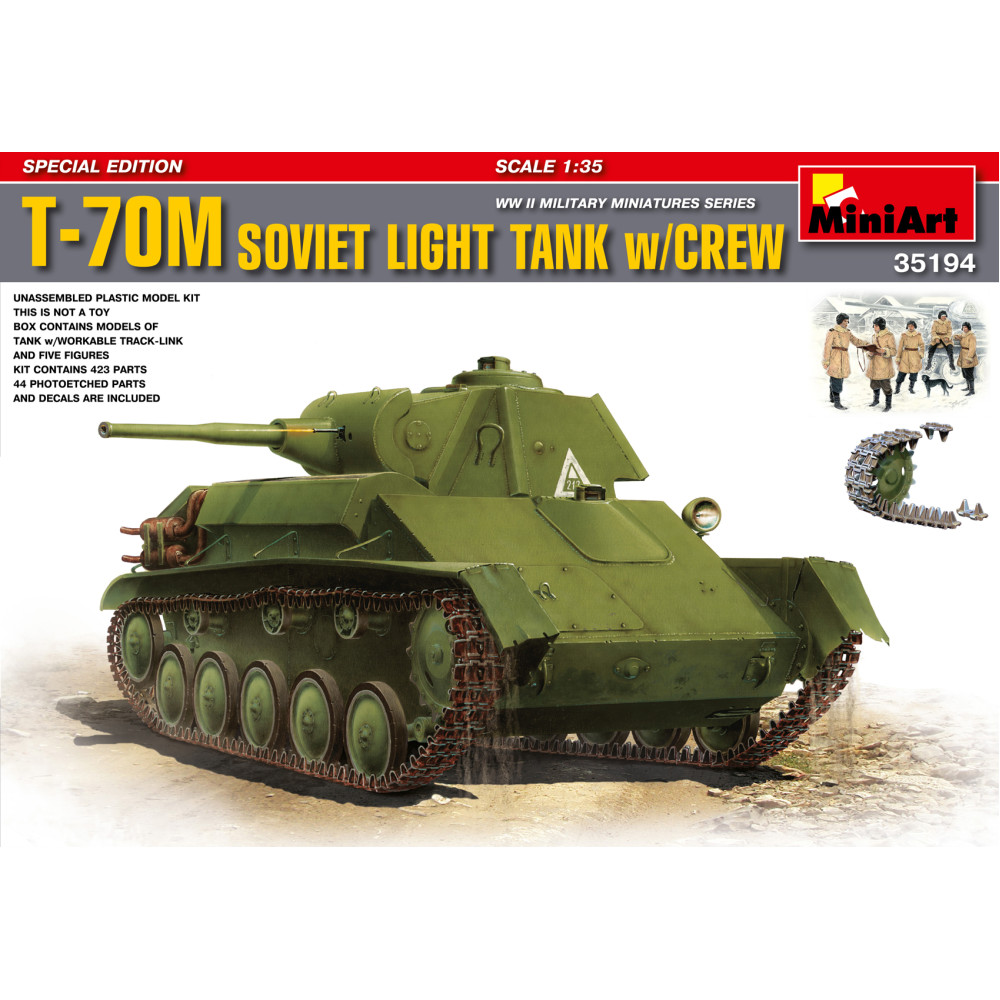 Радянський легкий танк T-70M з екіпажем, спеціальна версія 1/35 MiniArt 35194