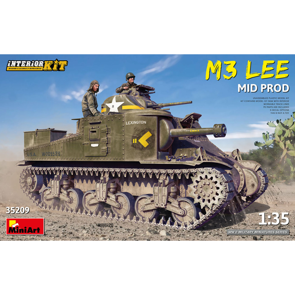 Американський середній танк M3 Lee Mid. Production з інтер'єром 1/35 MiniArt 35209