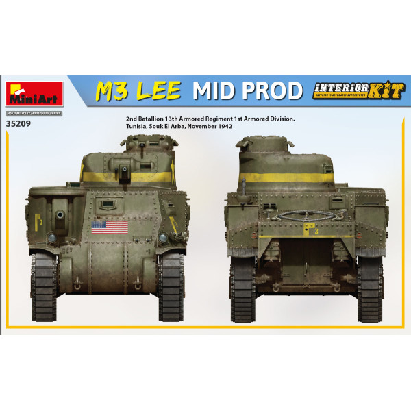 Американський середній танк M3 Lee Mid. Production з інтер'єром 1/35 MiniArt 35209