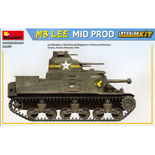 Американський середній танк M3 Lee Mid. Production з інтер'єром 1/35 MiniArt 35209