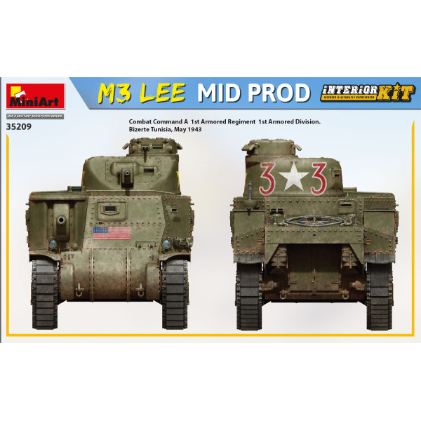 Американський середній танк M3 Lee Mid. Production з інтер'єром 1/35 MiniArt 35209