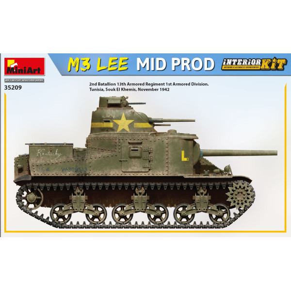 Американський середній танк M3 Lee Mid. Production з інтер'єром 1/35 MiniArt 35209