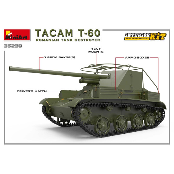 САУ TACAM T-60 румунський танк з інтер'єром 1/35 Miniart 35230