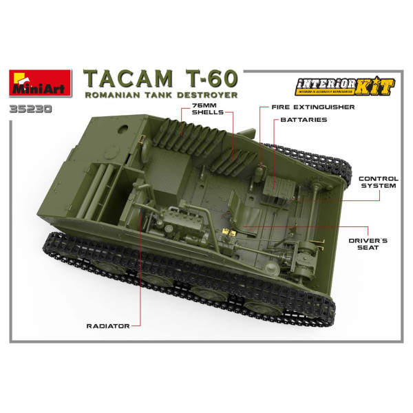 САУ TACAM T-60 румунський танк з інтер'єром 1/35 Miniart 35230