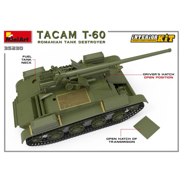 САУ TACAM T-60 румунський танк з інтер'єром 1/35 Miniart 35230