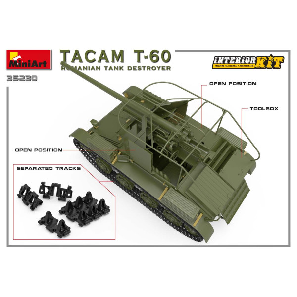 САУ TACAM T-60 румунський танк з інтер'єром 1/35 Miniart 35230