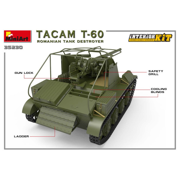 САУ TACAM T-60 румунський танк з інтер'єром 1/35 Miniart 35230