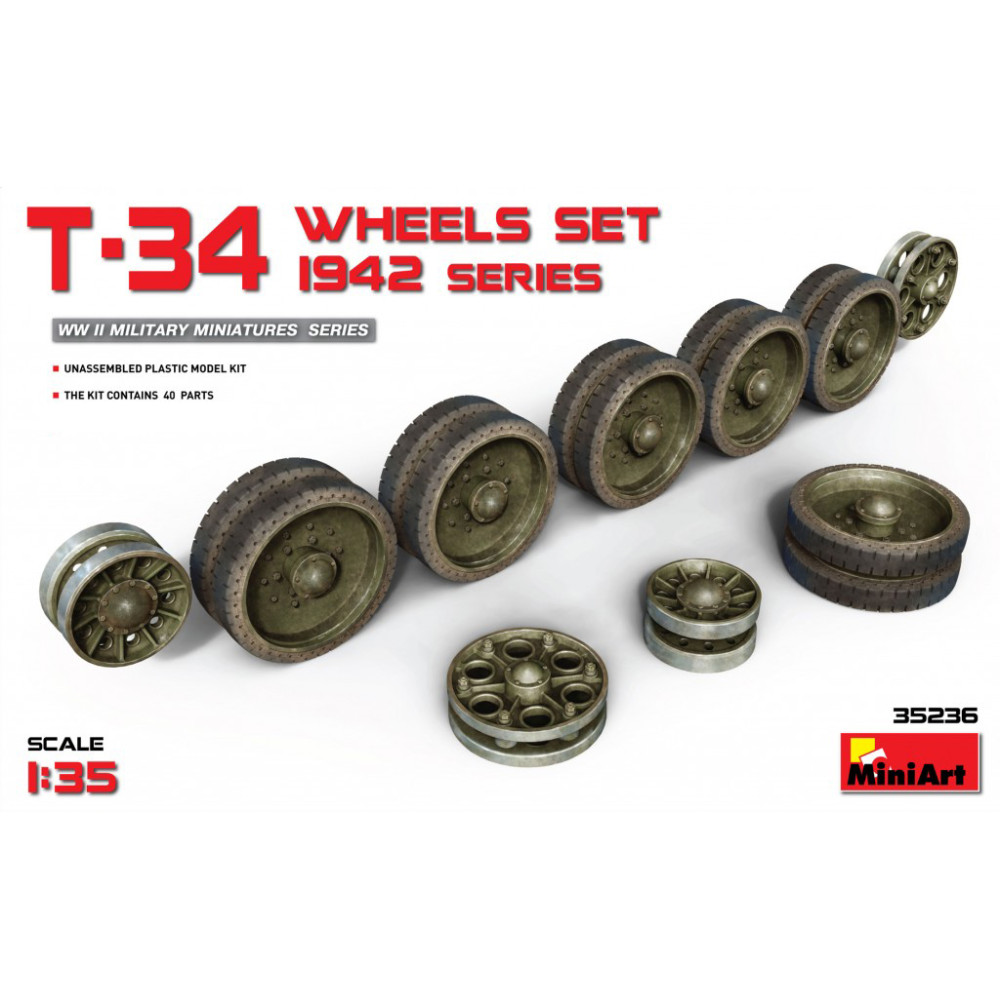 T-34 Wheels Set 1942 Series 1/35 MiniArt 35236
