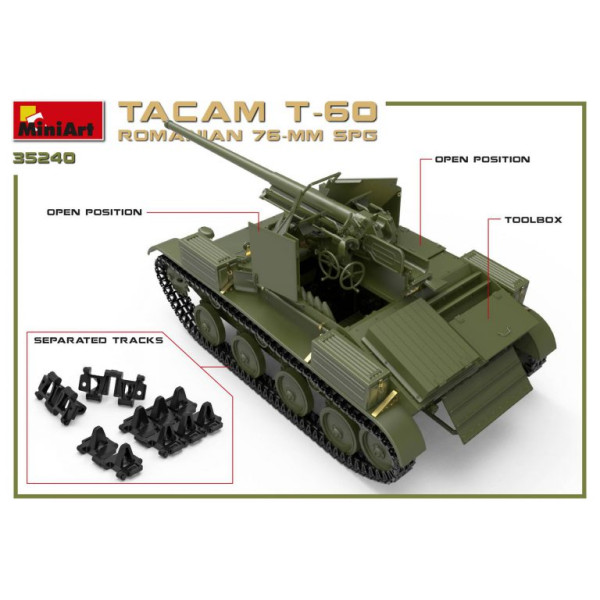 Румунська 76-мм САУ "TACAM" T-60 з інтер'єром 1/35 MiniArt 35240