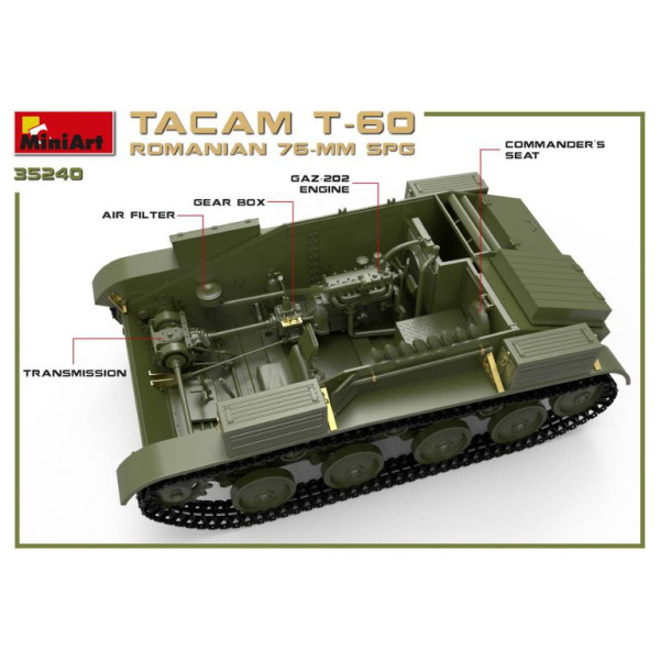 Румунська 76-мм САУ "TACAM" T-60 з інтер'єром 1/35 MiniArt 35240