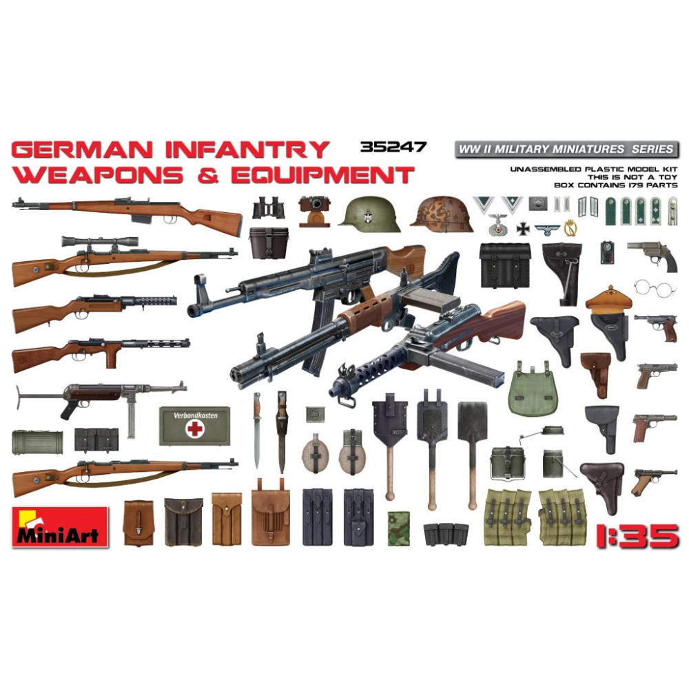 German Infantry Weapons & Equipment WW II Military Miniatures Series 1/35 MiniArt 35247