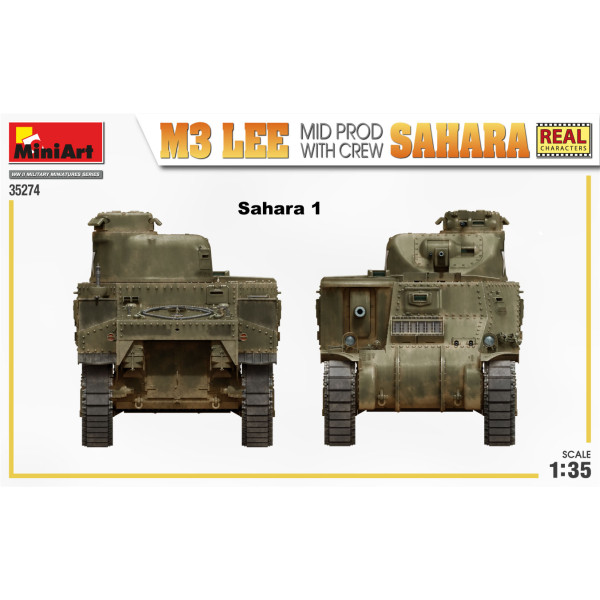M3 LEE серед. виробництва. САХАРА з ЕКІПАЖЕМ 1/35 MiniArt 35274
