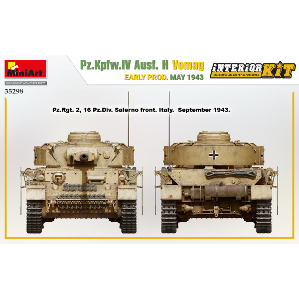 Pz.Kpfw.IV Ausf. H Vomag. Раннє вироб. ТРАВЕНЬ 1943 р Інтер'єрний набір. 1/35 MiniArt 35298