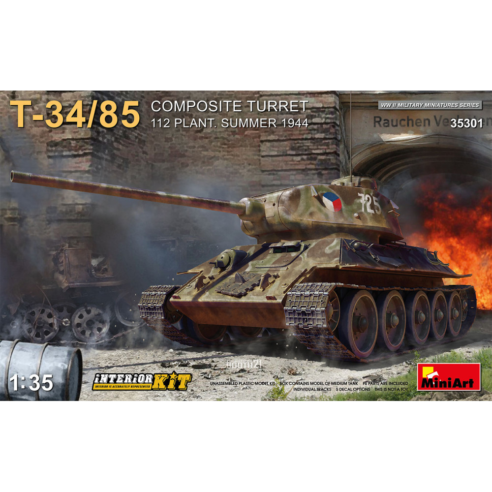 Т-34/85 композитна башта. 112 завод. літо 1944 Інтер'єрний набір. 1/35 MiniArt 35301
