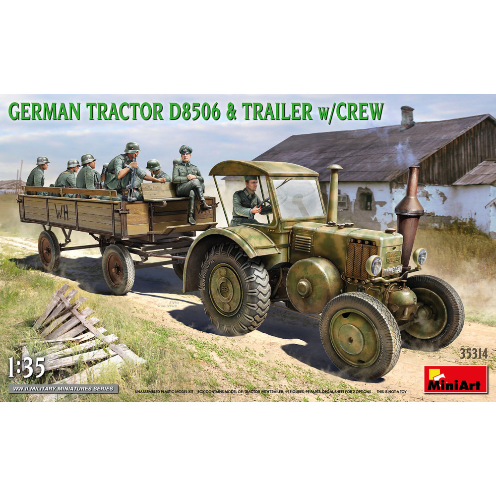 Німецький трактор D8506 з причепом та екіпажем 1/35 MiniArt 35314