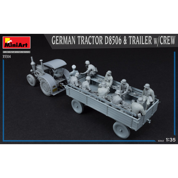 Німецький трактор D8506 з причепом та екіпажем 1/35 MiniArt 35314