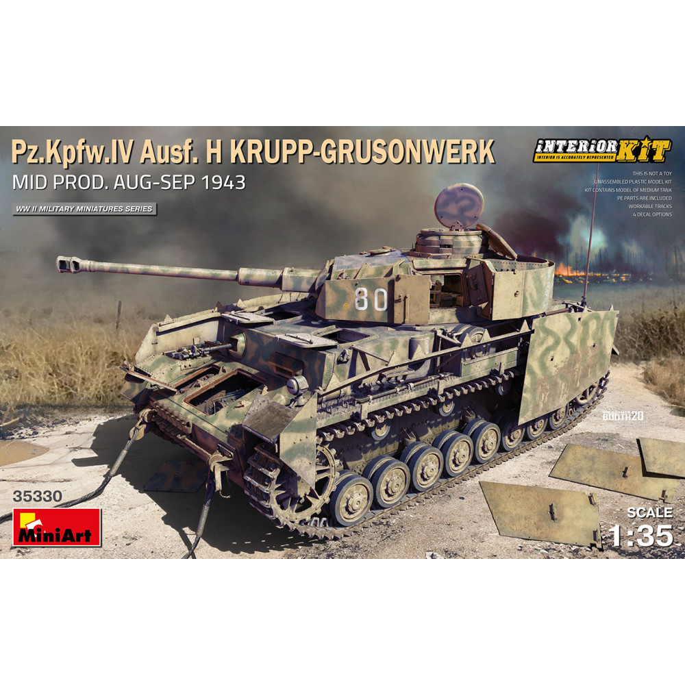 Pz.Kpfw.IV Ausf. H KRUPP-GRUSONWERK. Середнє вироництво. Серпень-вересень 1943. INTERIOR KIT 1/35 MiniArt 35330