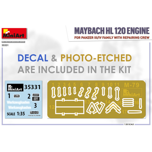 Двигун Maybach HL 120 для Panzer III / IV з ремонтною бригадою 1/35 MiniArt 35331