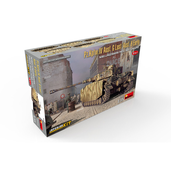 Pz.Kpfw.IV Ausf. G Last / Ausf. H Early. Nibelungenwerk Prod. (Травень - червень 1943). 2 в 1 з інтер'єром 1/35 MiniArt 35333 