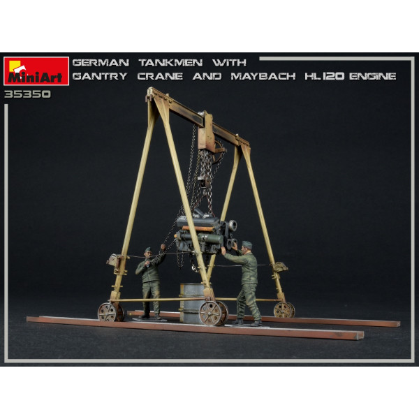 Німецькі танкісти з портовим краном і двигуном MAYBACH HL 120 1/35 MiniArt 35350