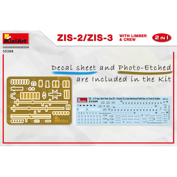 ZIS-2/ZIS-3 With LIMBER & CREW. 2 IN 1 1/35 MiniArt 35369