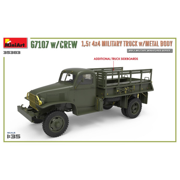 G7107 з екіпажем 1,5 т 4x4 Вантажний автомобіль з металевим кузовом 1/35 MiniArt 35383