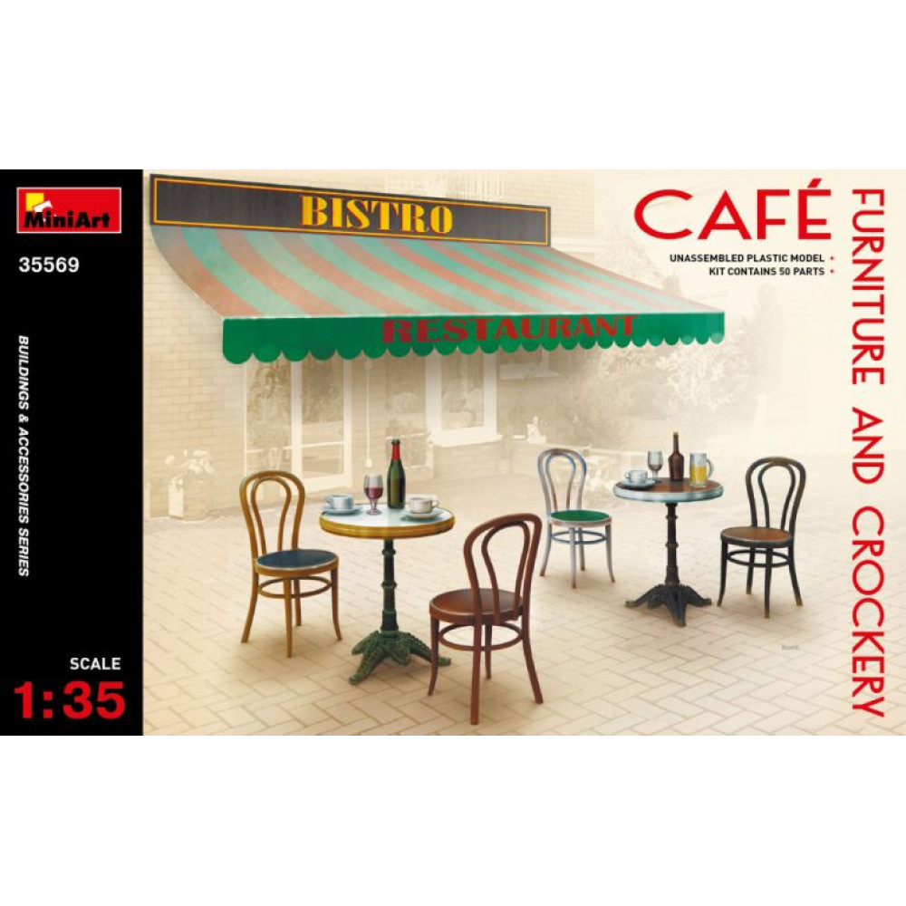 Cafe Furniture & Crockery 1/35 MiniArt 35569
