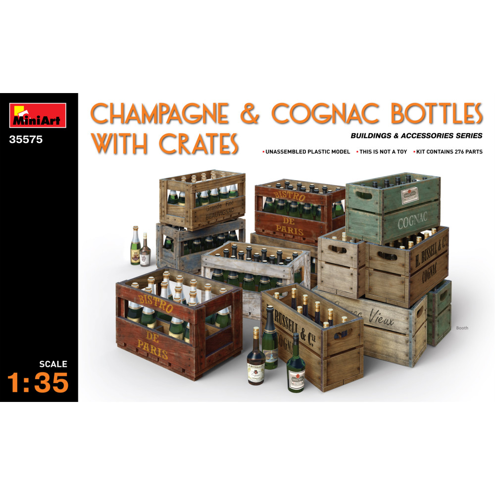 Champagne & Cognac Bottles with Crates 1/35 MiniArt 35575
