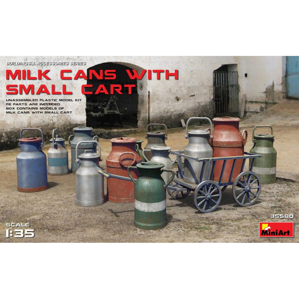 Milk Cans with Small Cart 1/35 MiniArt 35580