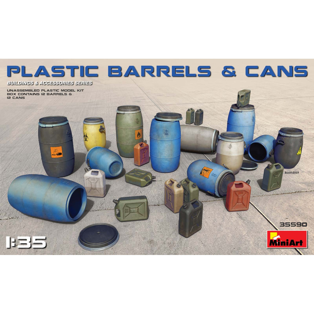 Plastic Barrels and Cans  1/35 MiniArt 35590