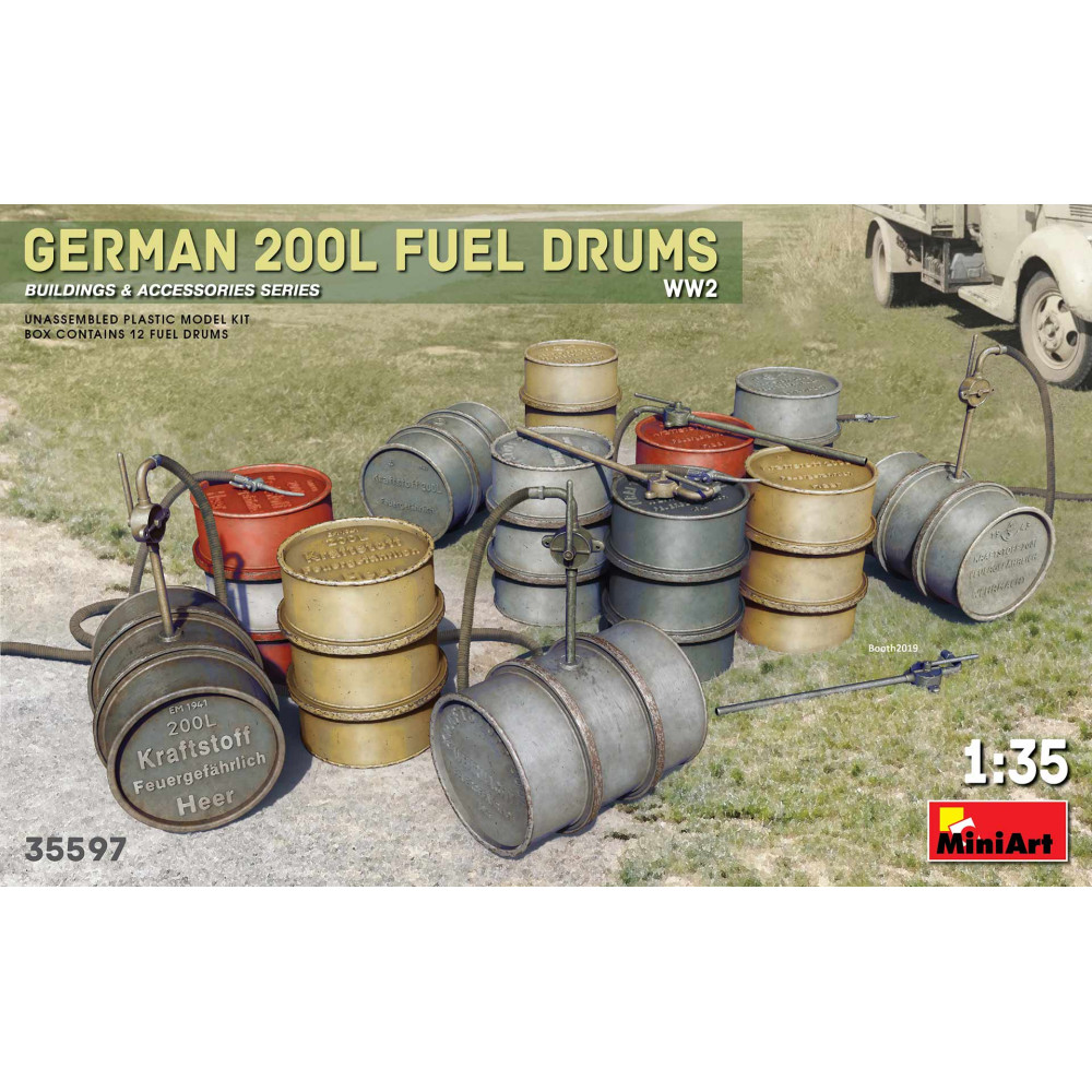 200 Liter Fuel Drum Set   1/35 MiniArt 35597