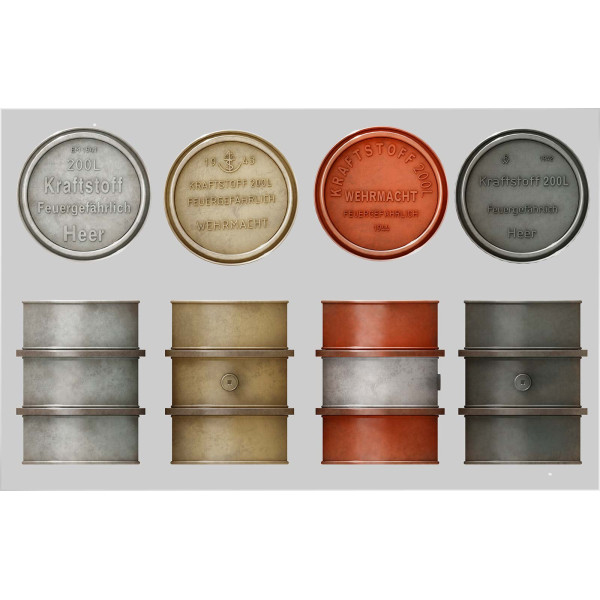 200 Liter Fuel Drum Set   1/35 MiniArt 35597