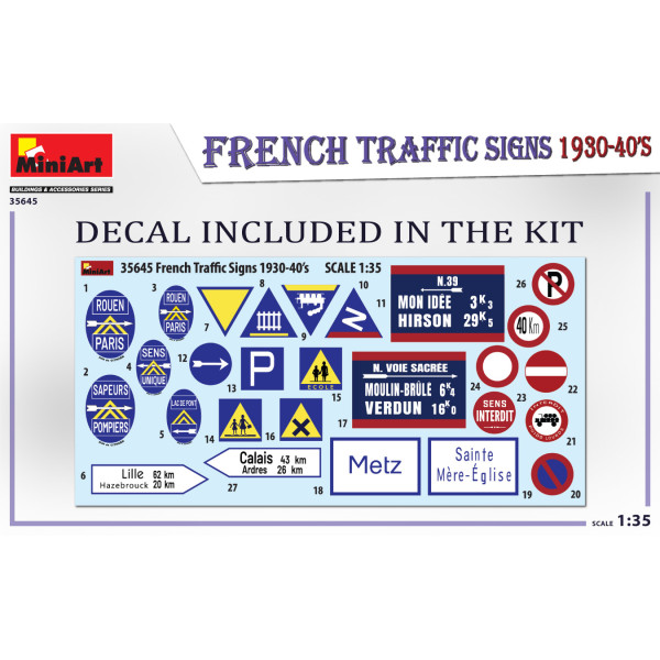FRENCH TRAFFIC SIGNS 1930-40’s 1/35 MiniArt 35645