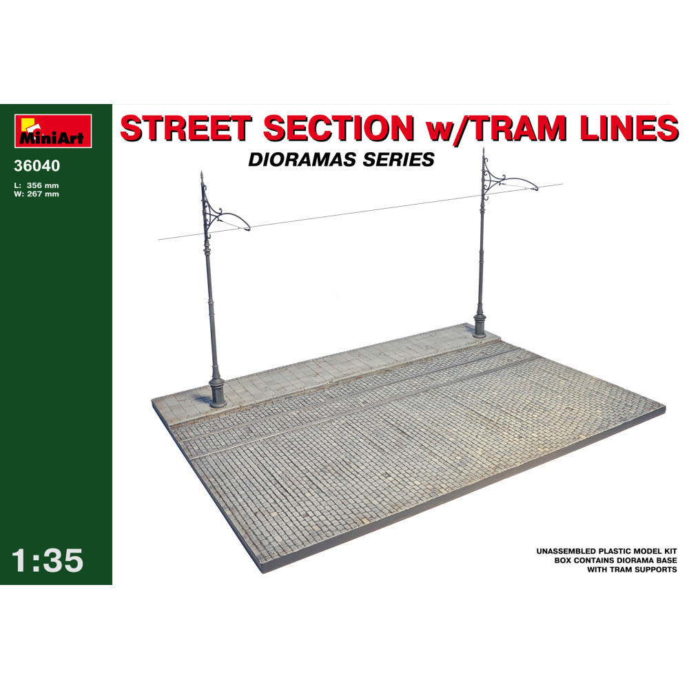 Street section with tram lines 1/35 MiniArt 36040