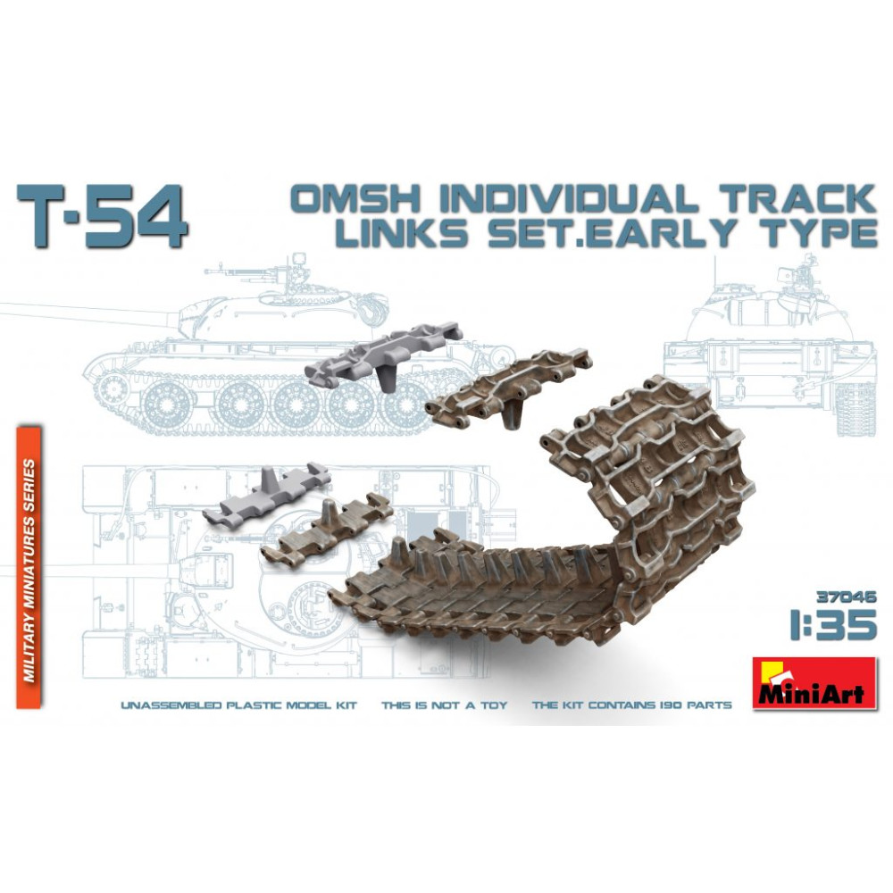 T-54 OMSh Individual Track Links Set. Early Type 1/35 MiniArt 37046